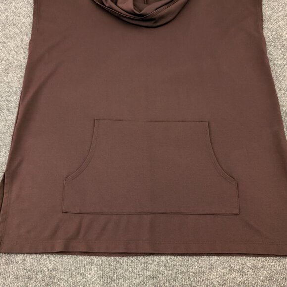 BRYN WALKER‎ Dress S Brown Lagonlook Cowl Neck Kangaroo Pocket Oversize Pullover - Picture 5 of 11